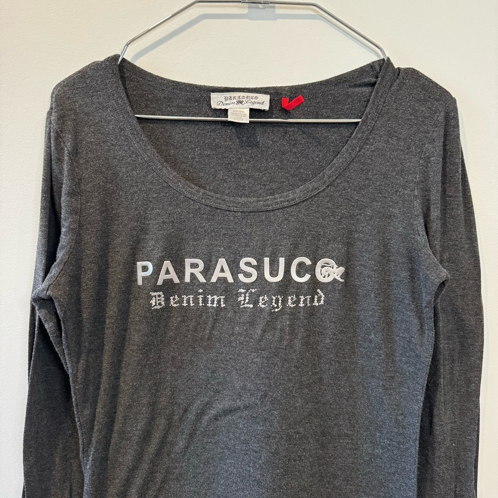 🛍️ 4 for 20$ / Parasuco Long Sleeve Crew Neck Tee / Dark Grey / M